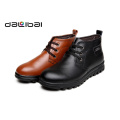 Best price $9 plush warm men winter high neck leather shoes for men